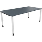 Neutralware Schreibtisch all in one 1.800 x 680-820 x 900 mm (B x H x T) Vierfuß Rundrohr lavagrau – Produktbild 3