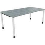 Neutralware Schreibtisch all in one 1.800 x 680-820 x 900 mm (B x H x T) Vierfuß Rundrohr beton hell – Produktbild 3