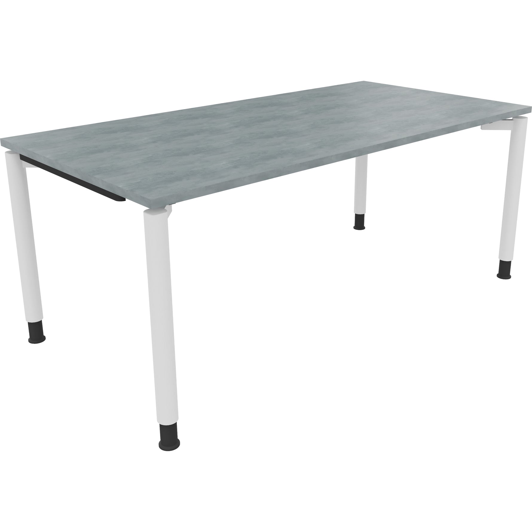 Neutralware Schreibtisch all in one 1.800 x 680-820 x 900 mm (B x H x T) Vierfuß Rundrohr beton hell – Produktbild 3