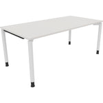 Neutralware Schreibtisch all in one 1.800 x 680-820 x 900 mm (B x H x T) Vierfuß Rundrohr diamantweiß – Produktbild 3