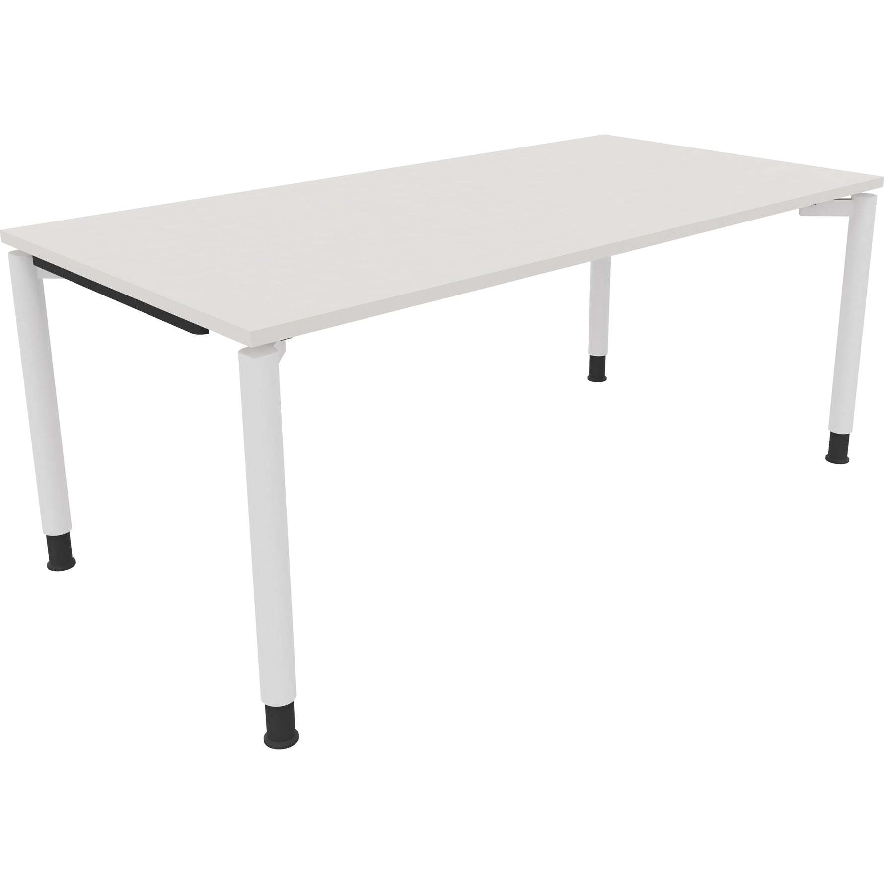 Neutralware Schreibtisch all in one 1.800 x 680-820 x 900 mm (B x H x T) Vierfuß Rundrohr diamantweiß – Produktbild 3