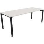 Neutralware Schreibtisch all in one 2.000 x 680-820 x 800 mm (B x H x T) Vierfuß Rundrohr diamantweiß