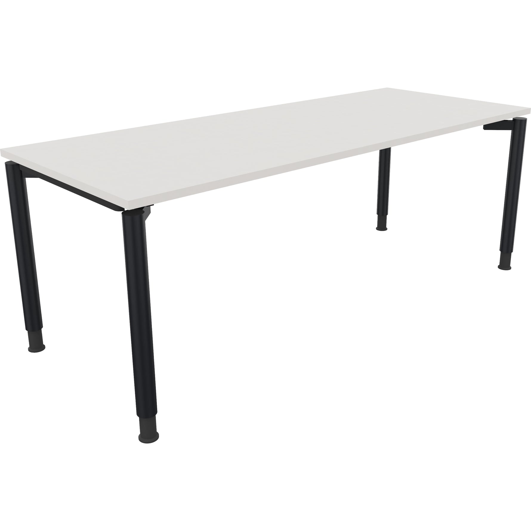Neutralware Schreibtisch all in one 2.000 x 680-820 x 800 mm (B x H x T) Vierfuß Rundrohr diamantweiß