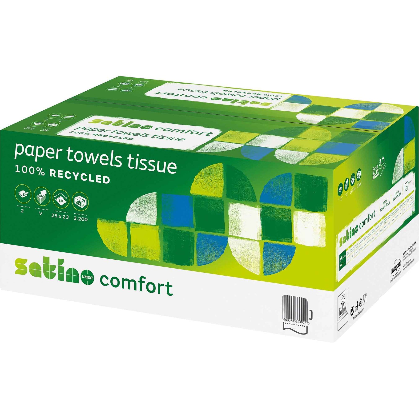 Satino by WEPA Papierhandtücher Comfort 25 x 23 cm (B x L) 20 x 160 Bl./Pack.