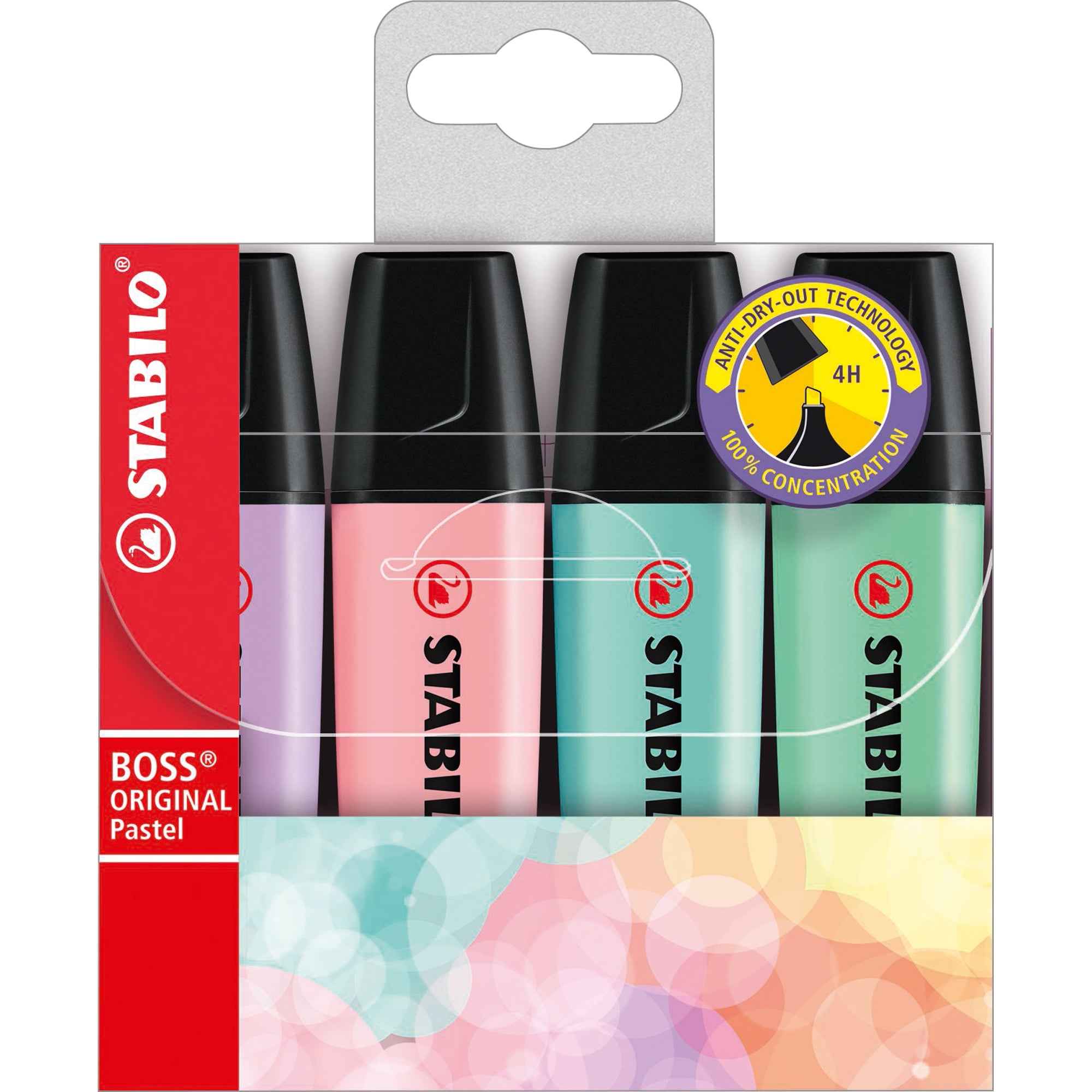 STABILO® Textmarker BOSS® ORIGINAL Pastel 4 St./Pack.