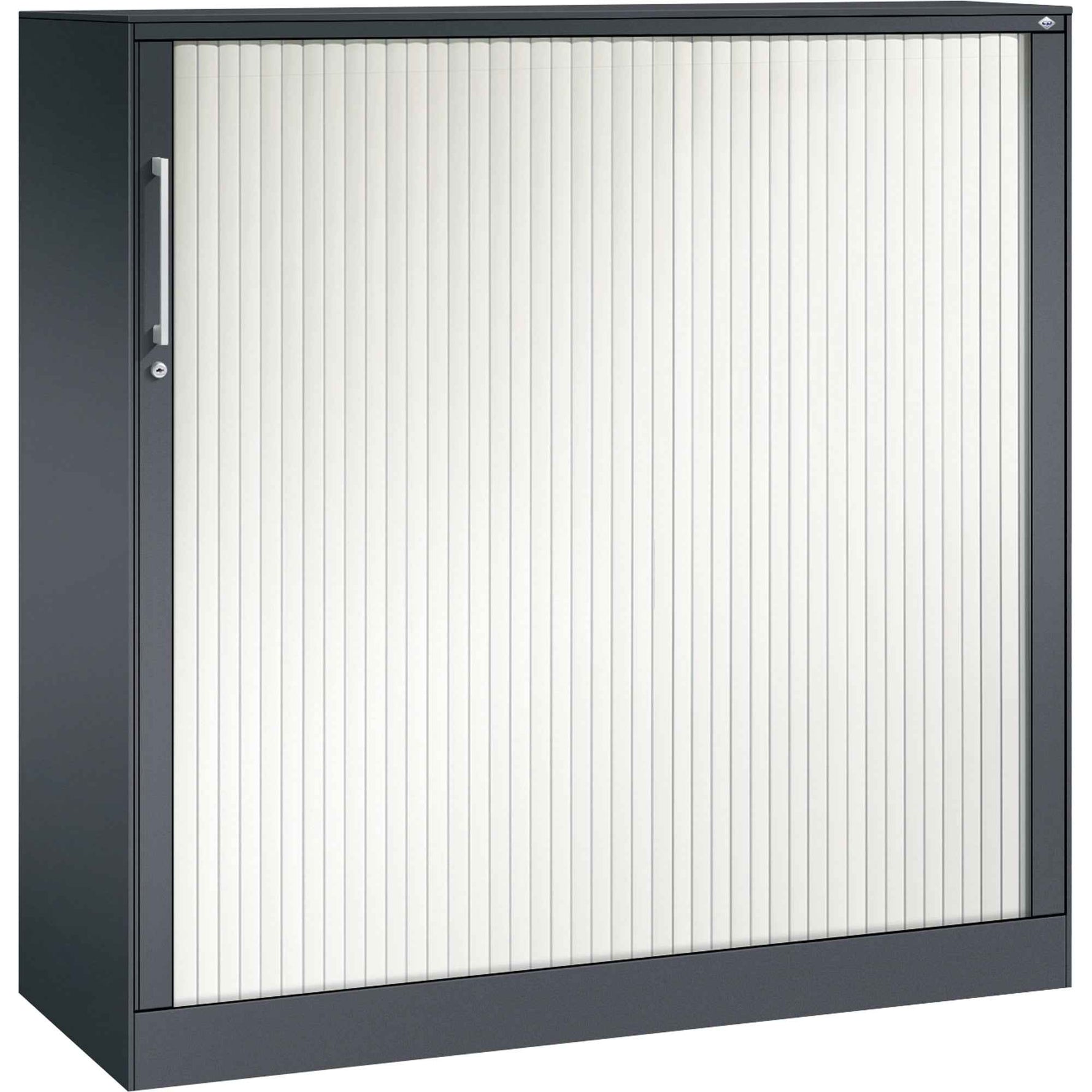C+P Rollladenschrank Asisto 3 Ordnerhöhen 1.200 x 1.310 x 435 mm (B x H x T) schwarzgrau