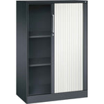 C+P Rollladenschrank Asisto 3 Ordnerhöhen 800 x 1.310 x 435 mm (B x H x T) schwarzgrau