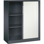 C+P Rollladenschrank Asisto 3 Ordnerhöhen 1.000 x 1.310 x 435 mm (B x H x T) schwarzgrau