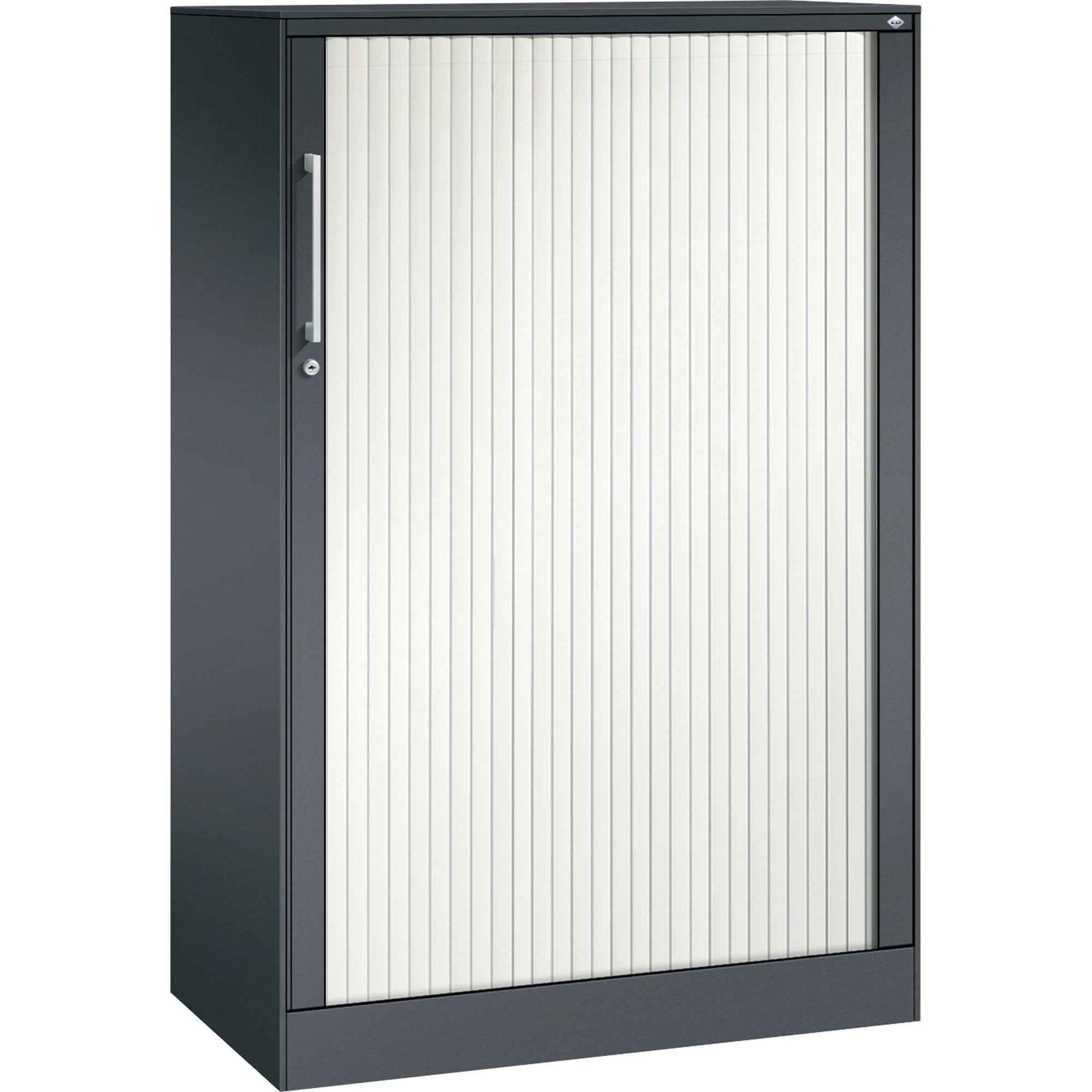 C+P Rollladenschrank Asisto 3 Ordnerhöhen 800 x 1.310 x 435 mm (B x H x T) schwarzgrau