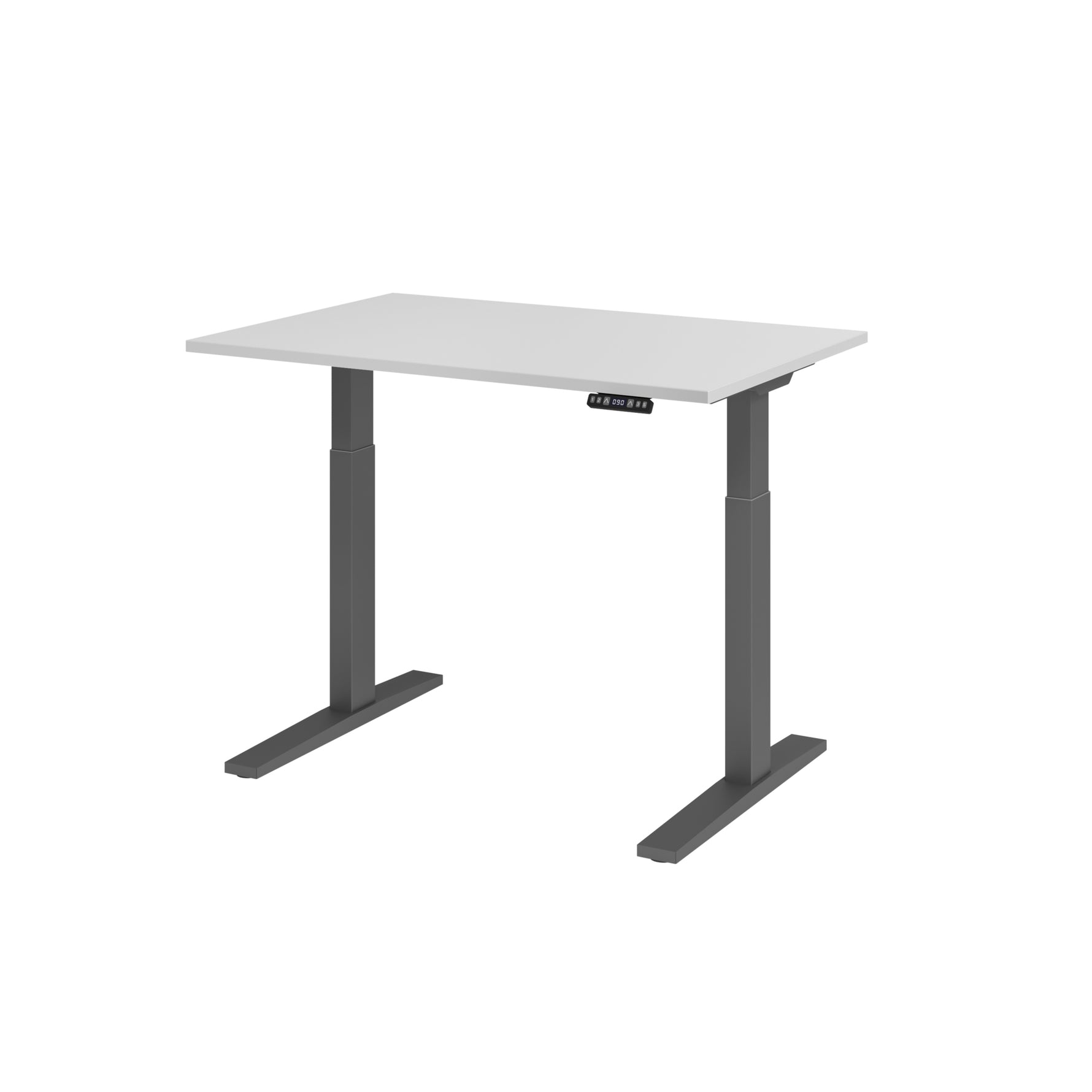 Hammerbacher Schreibtisch 1.200 x 700-1.200 x 800 mm (B x H x T) grau