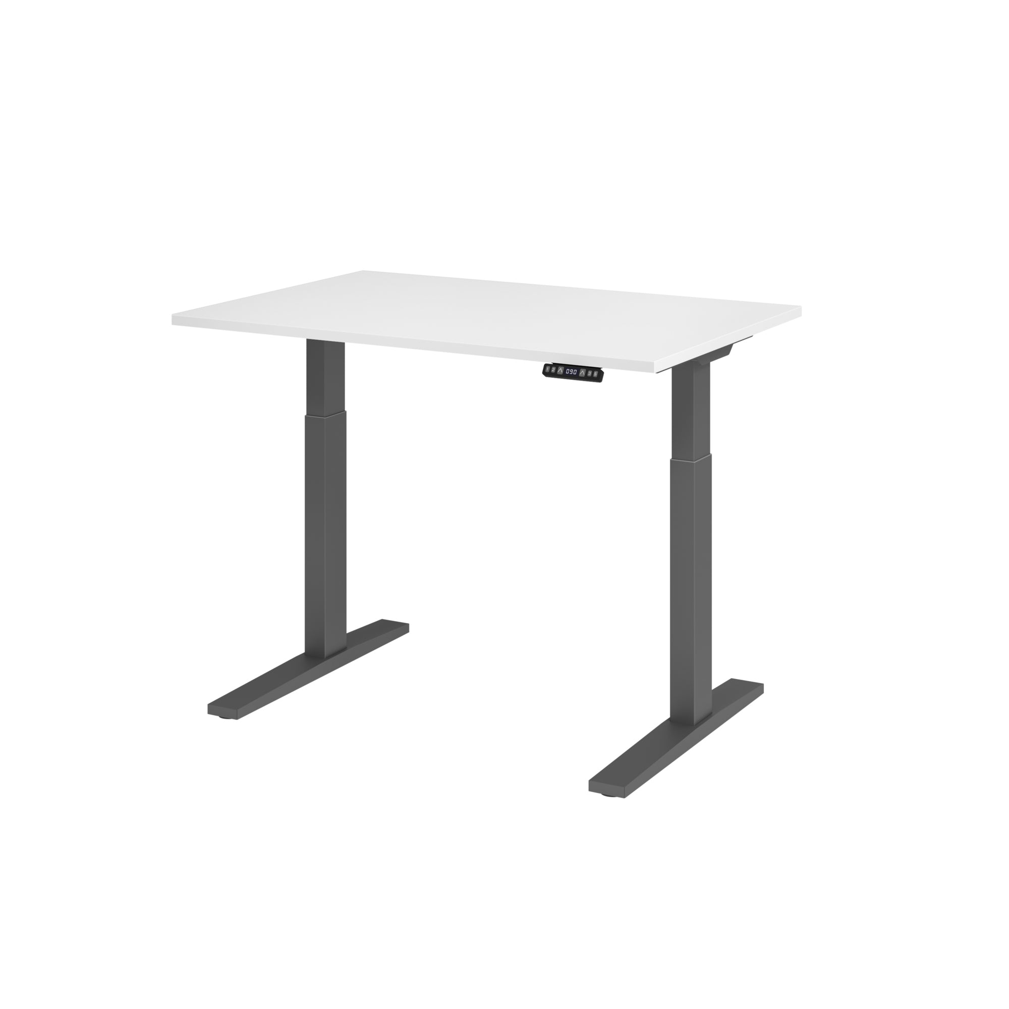 Hammerbacher Schreibtisch 1.200 x 700-1.200 x 800 mm (B x H x T) weiß