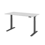 Hammerbacher Schreibtisch 1.600 x 700-1.200 x 800 mm (B x H x T) grau