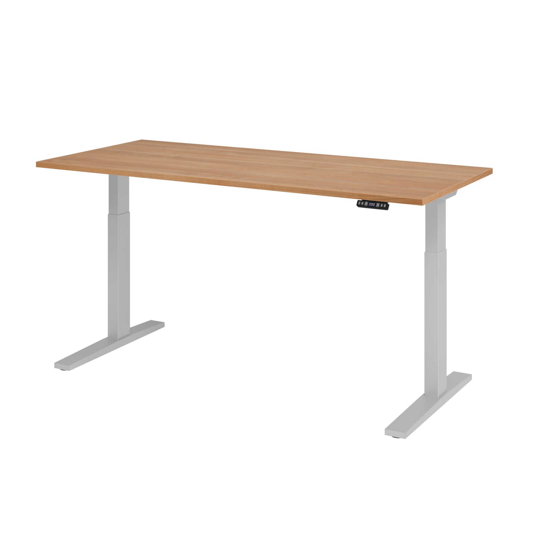 Hammerbacher Schreibtisch 1.800 x 700-1.200 x 800 mm (B x H x T) nussbaum – Produktbild 2