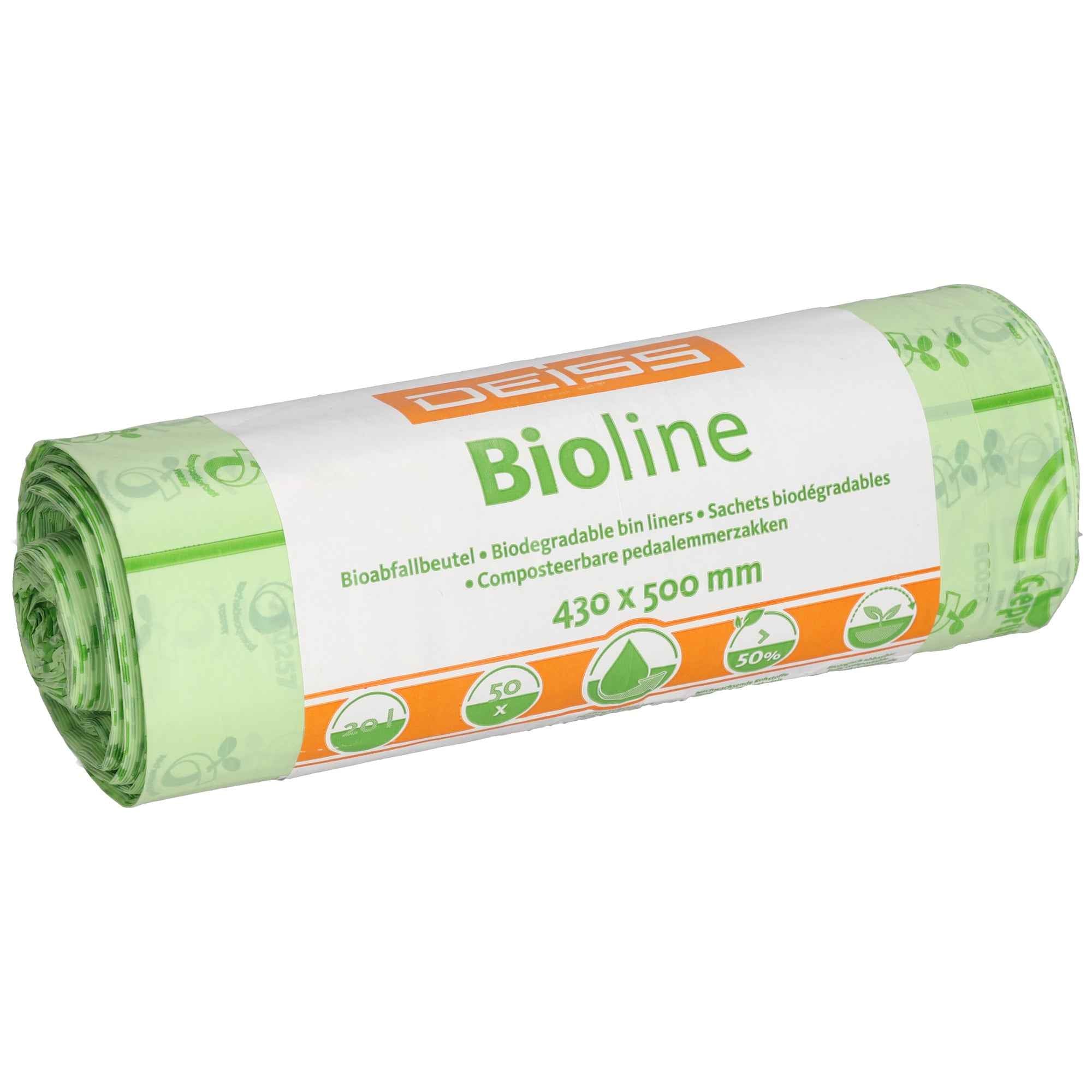 DEISS Müllbeutel BIOLINE 20 l 50 St./Pack.