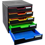 Exacompta Schubladenbox MODULO Black Office 5 Schubladen geschlossen DIN A4+ schwarz