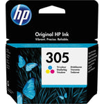 HP Tintenpatrone 305 in Cyan, Magenta und Gelb mit Farbdruck und Tintenbehälter für HP Drucker