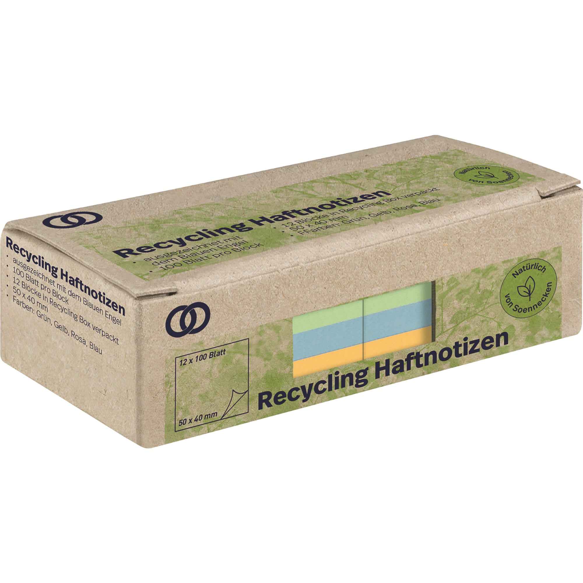 Soennecken Haftnotiz oeco Recycling 50 x 40 mm (B x H) 12 Block/Pack.