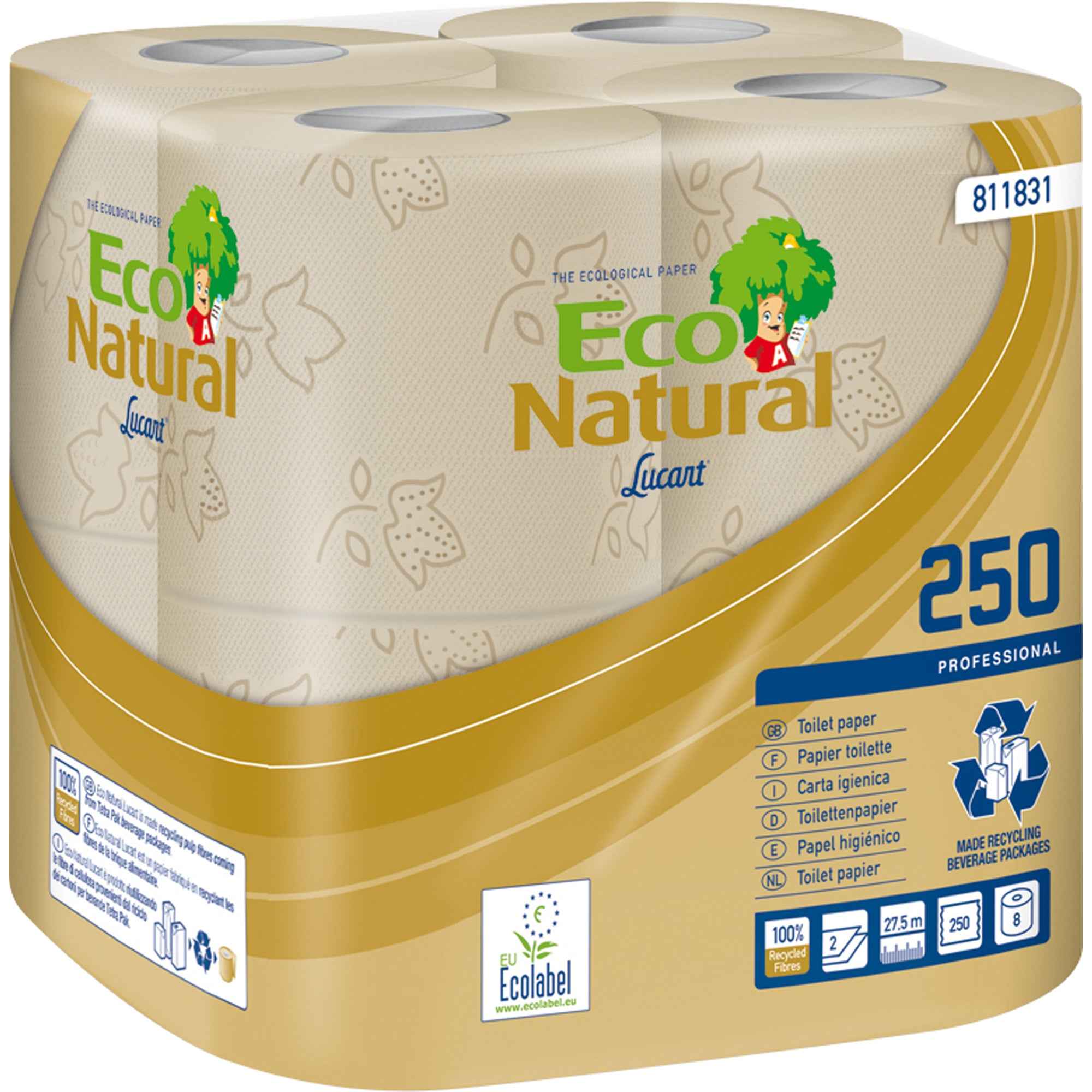 Eco Natural Toilettenpapier 2-lagig 64 Rl./Pack.