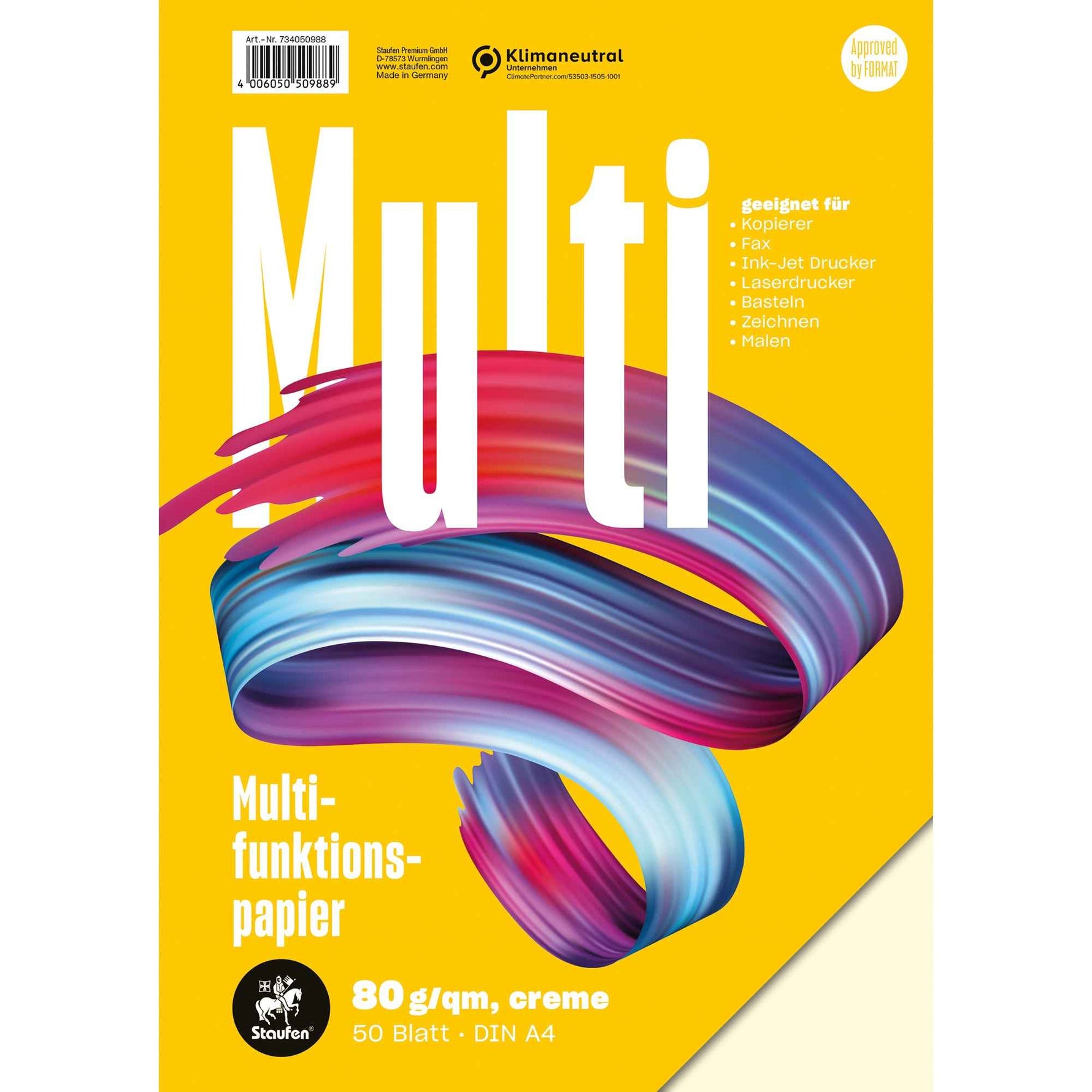 Staufen Multifunktionspapier DIN A4 80 g/m² 50 Bl./Pack.