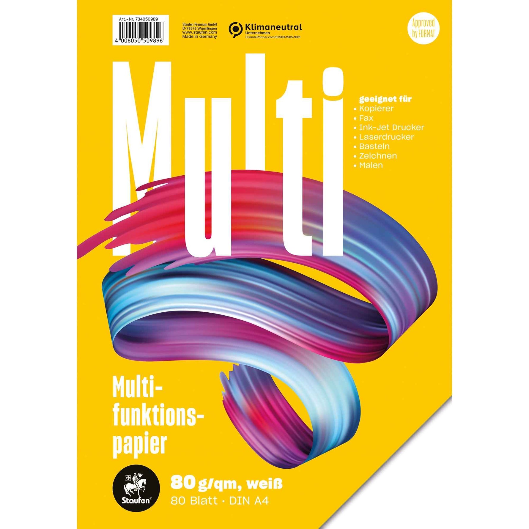 Staufen Multifunktionspapier DIN A4 80 g/m² 80 Bl./Pack.