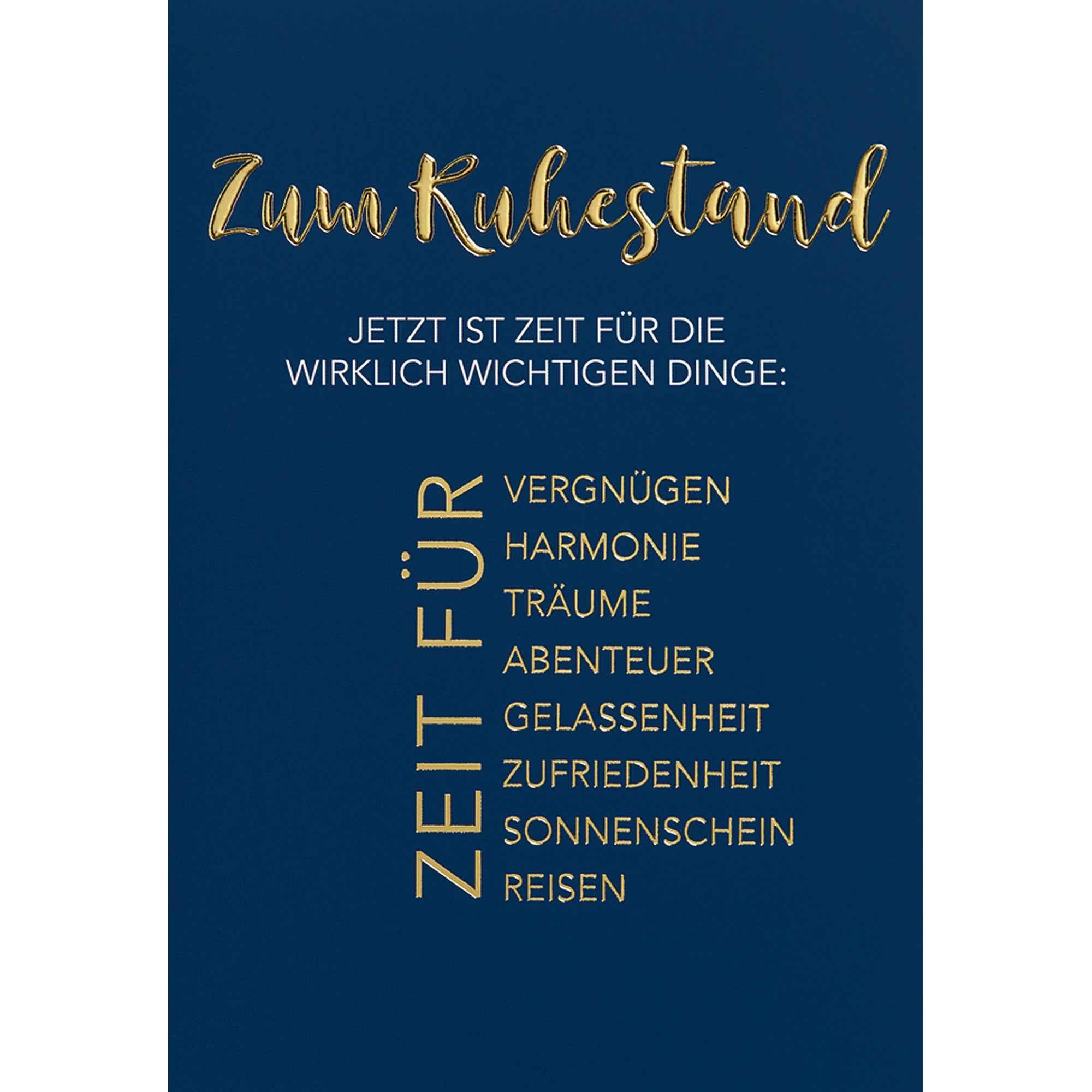 Perleberg Faltkarte Lifestyle Ruhestandskarte Jetzt ist Zeit für die wirklich wichtigen Dinge