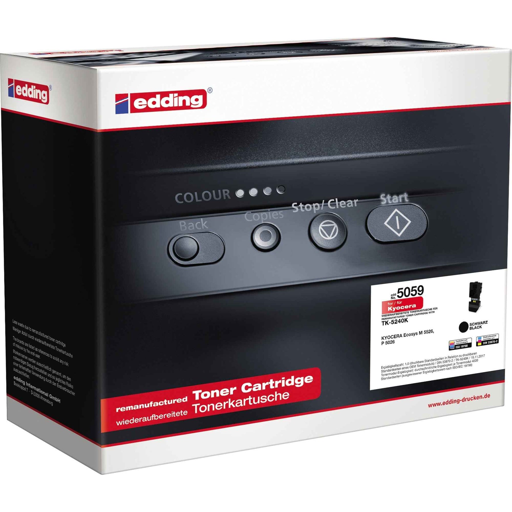 edding Toner kompatibel mit KYOCERA TK-5240K, schwarz, für Drucker, hochwertige Inkjet- oder Laserdruckerpatrone, schwarze Druckqualität