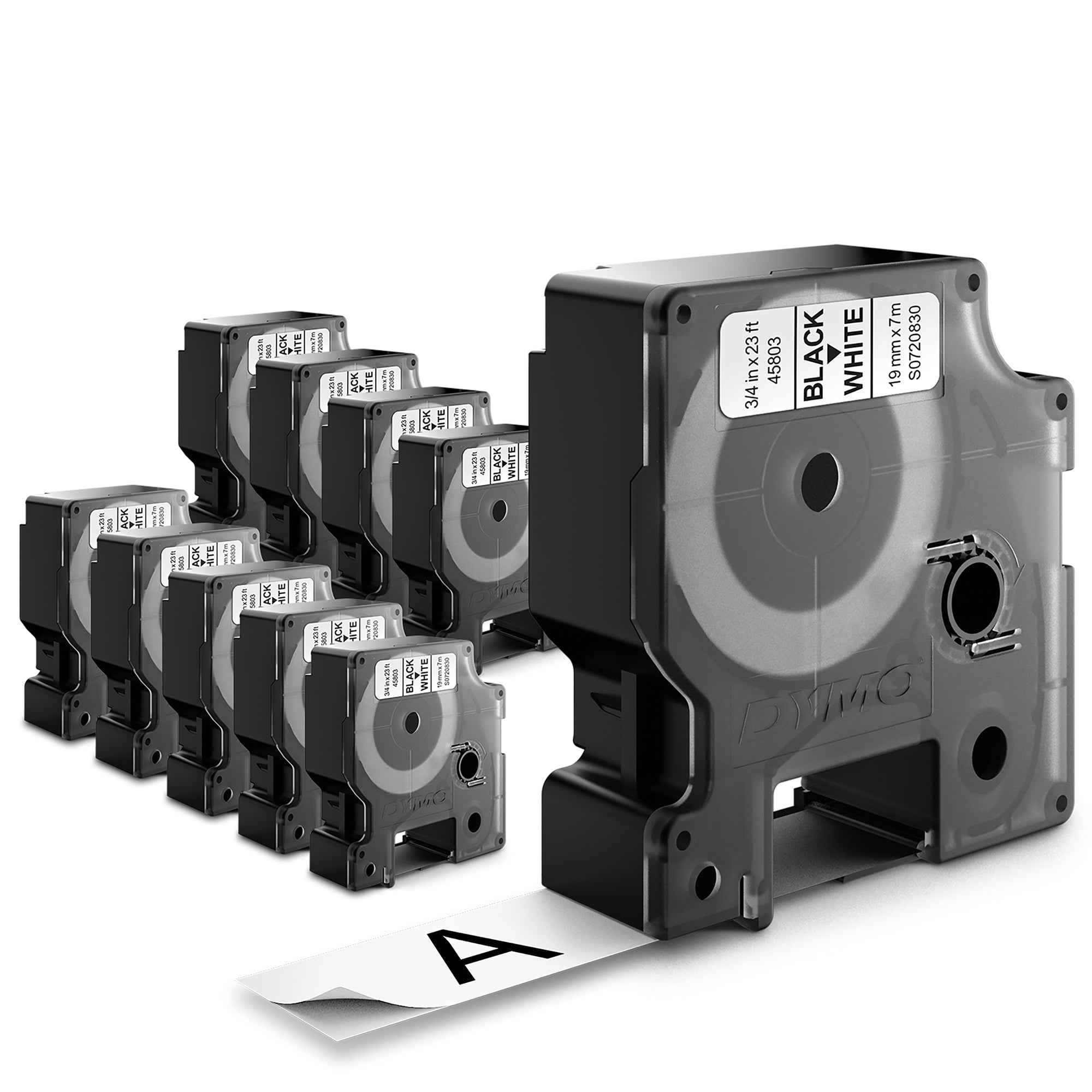 DYMO® Schriftbandkassette D1 19 mm x 7 m (B x L) weiß 10 St./Pack.