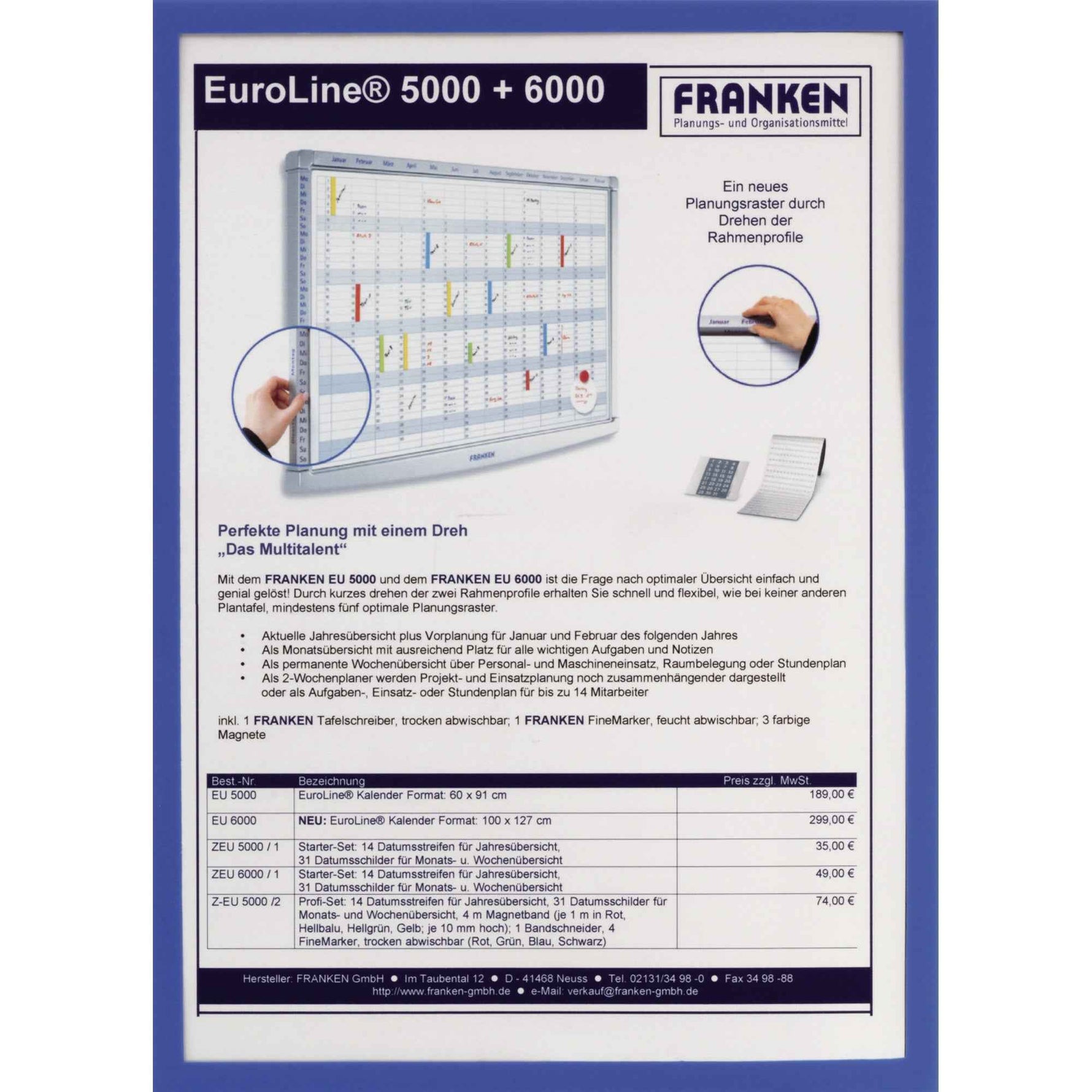 FRANKEN Dokumentenhalter Frame It X-tra!Line DIN A5 5 St./Pack.