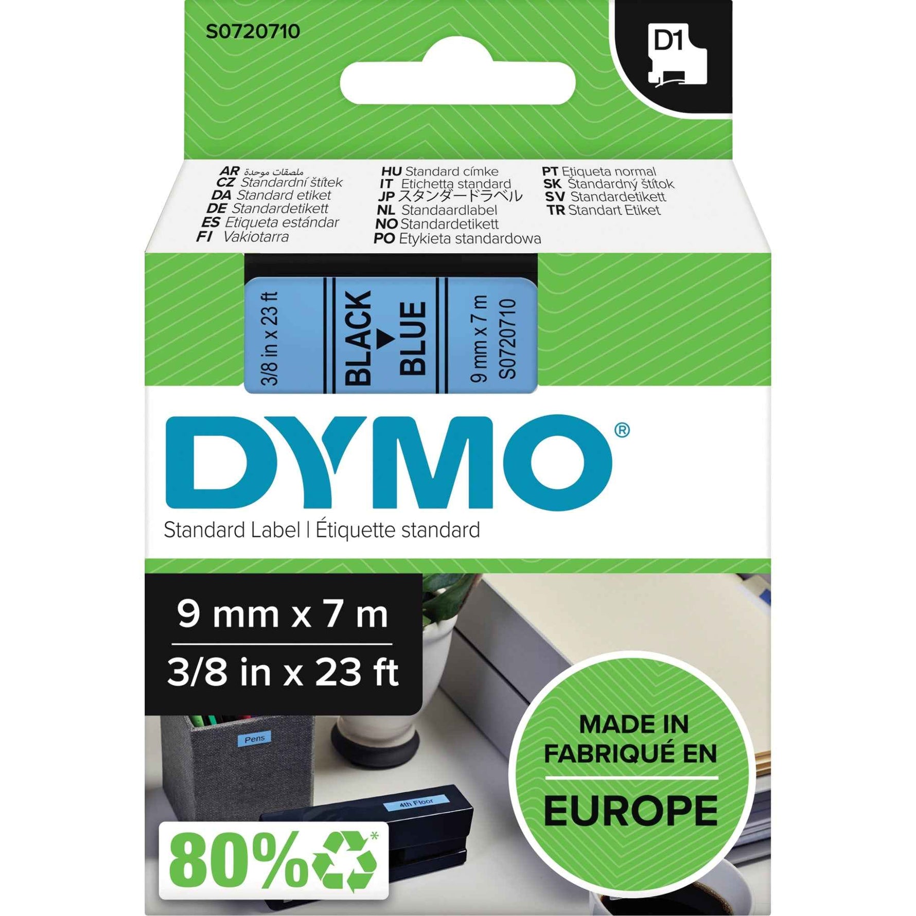 DYMO® Schriftbandkassette D1 9 mm x 7 m (B x L) blau