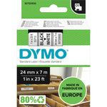 DYMO® Schriftbandkassette D1 24 mm x 7 m (B x L) Kunststoff, 100 % recycelt weiß