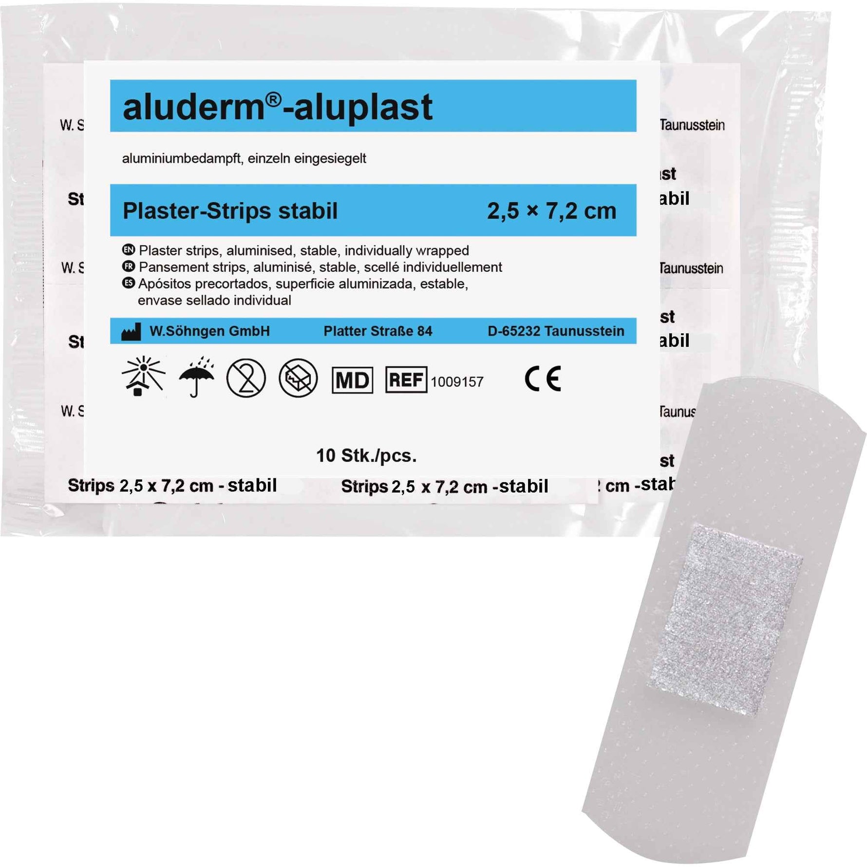 aluderm® Pflaster aluplast 2,5 x 7,2 cm (B x L) nicht elastisch