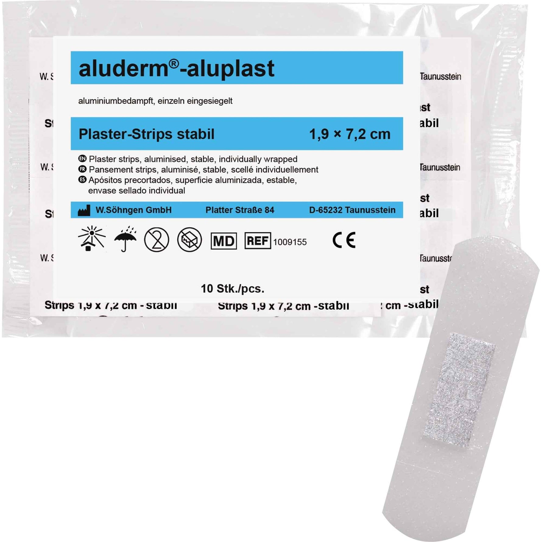 aluderm® Pflaster aluplast 1,9 x 7,2 cm (B x L) nicht elastisch