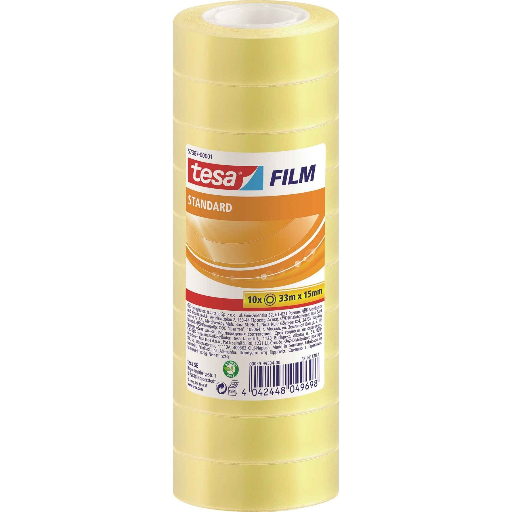 tesa® Klebefilm standard 15 mm x 33 m (B x L) 10 St./Pack.
