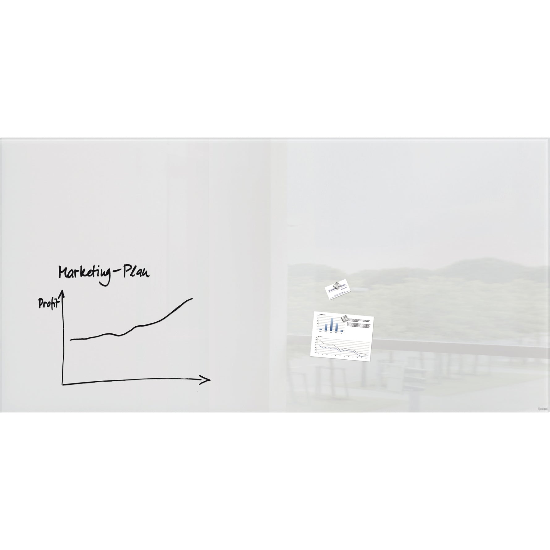SIGEL Glasboard Artverum 200 x 100 x 1,8 cm (B x H x T) - Wiepa Bürofachpartner