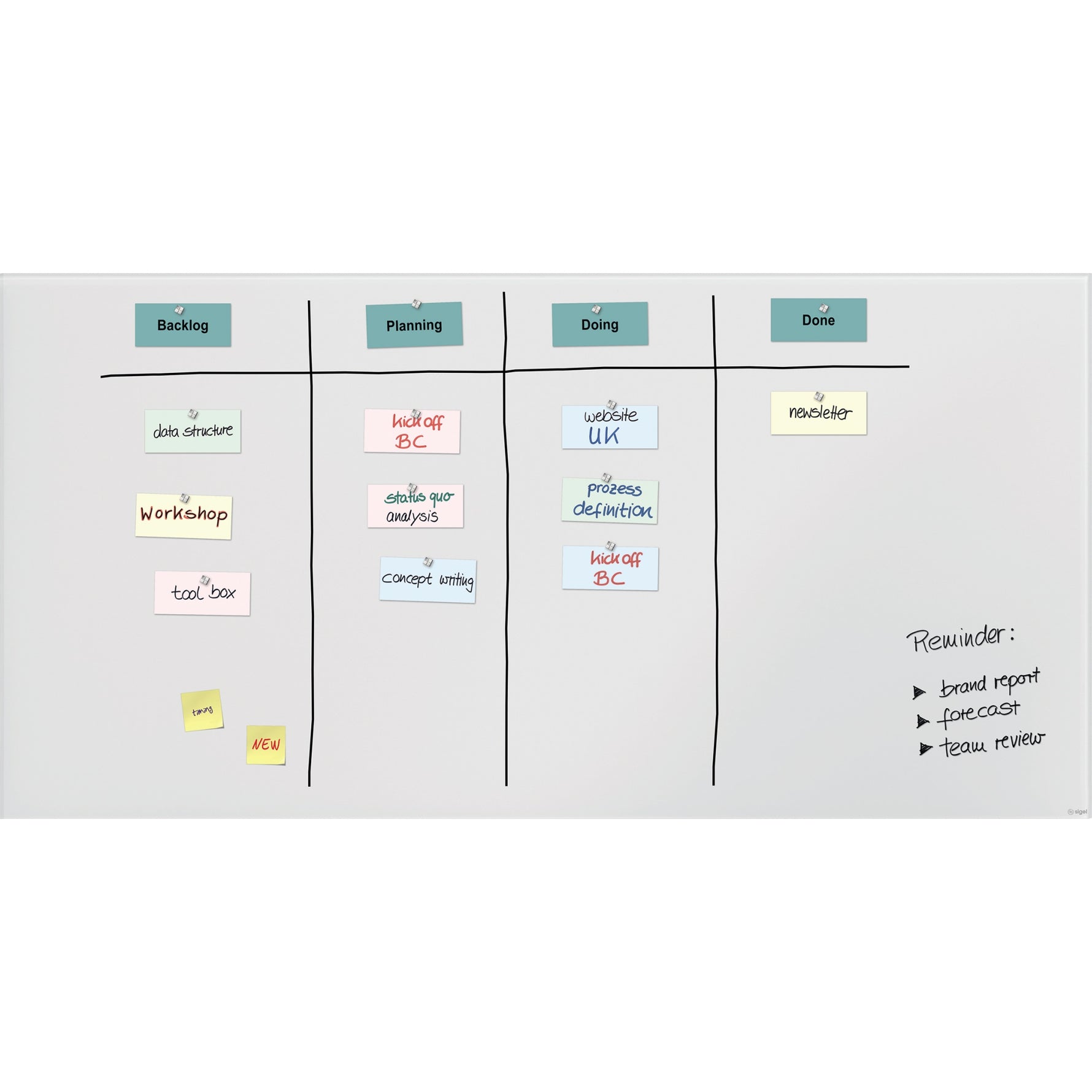 SIGEL Glasboard Artverum 200 x 100 x 1,8 cm (B x H x T) - Wiepa Bürofachpartner