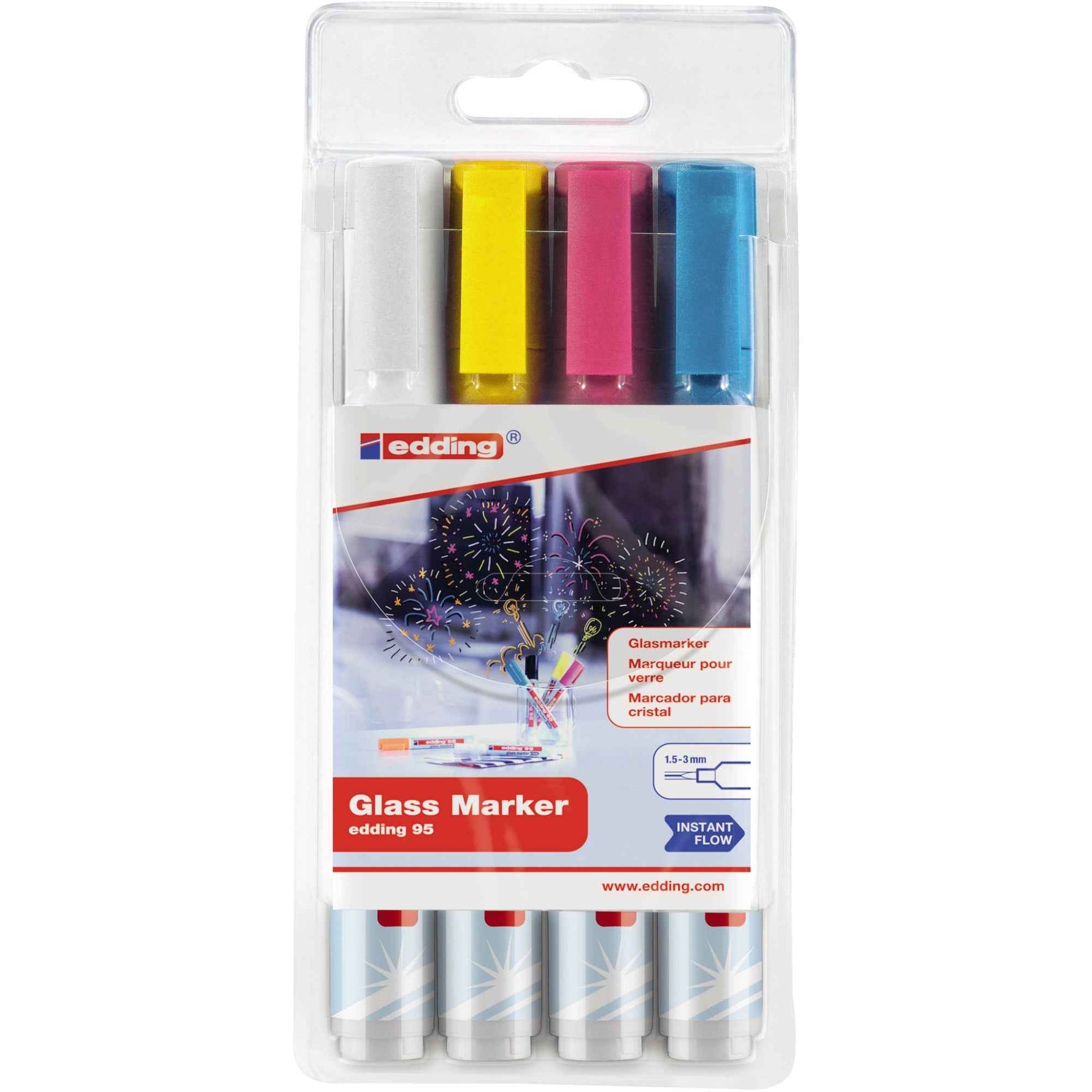 edding Glasboardmarker 95 4 St./Pack. Kunststoffetui
