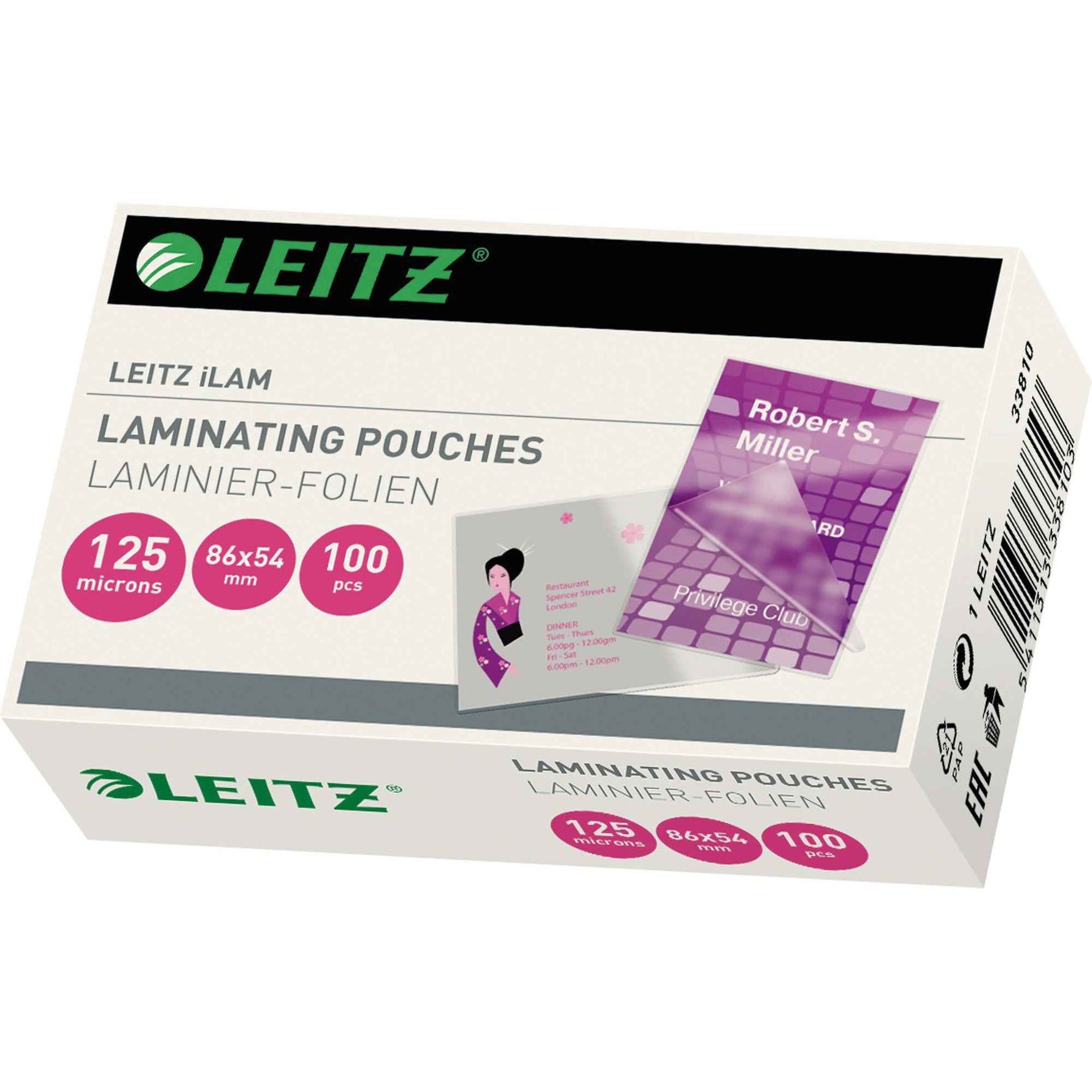 Leitz Laminierfolie 86 x 54 mm (B x H)