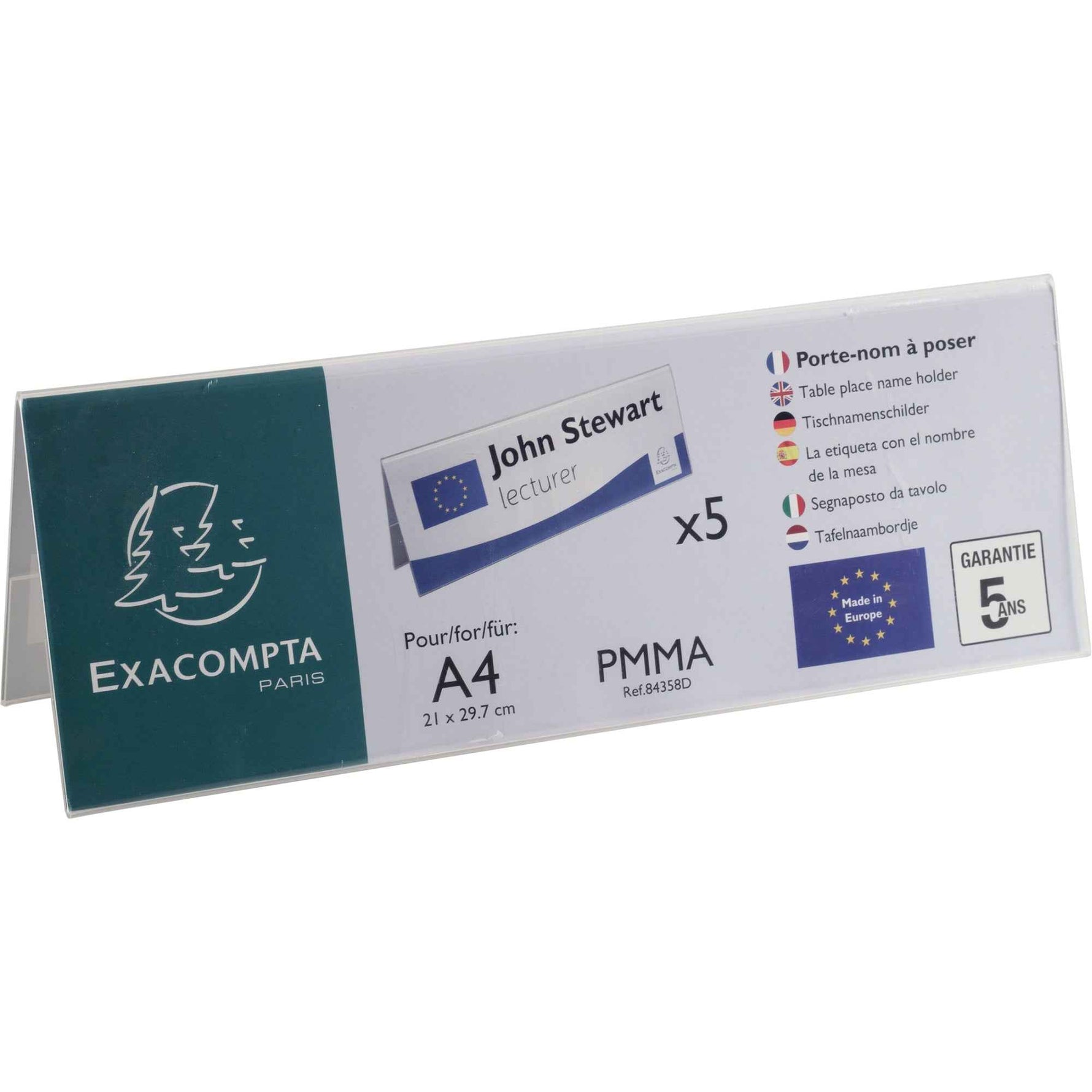 Exacompta Tischnamensschild Office Exacryl DIN A4 quer