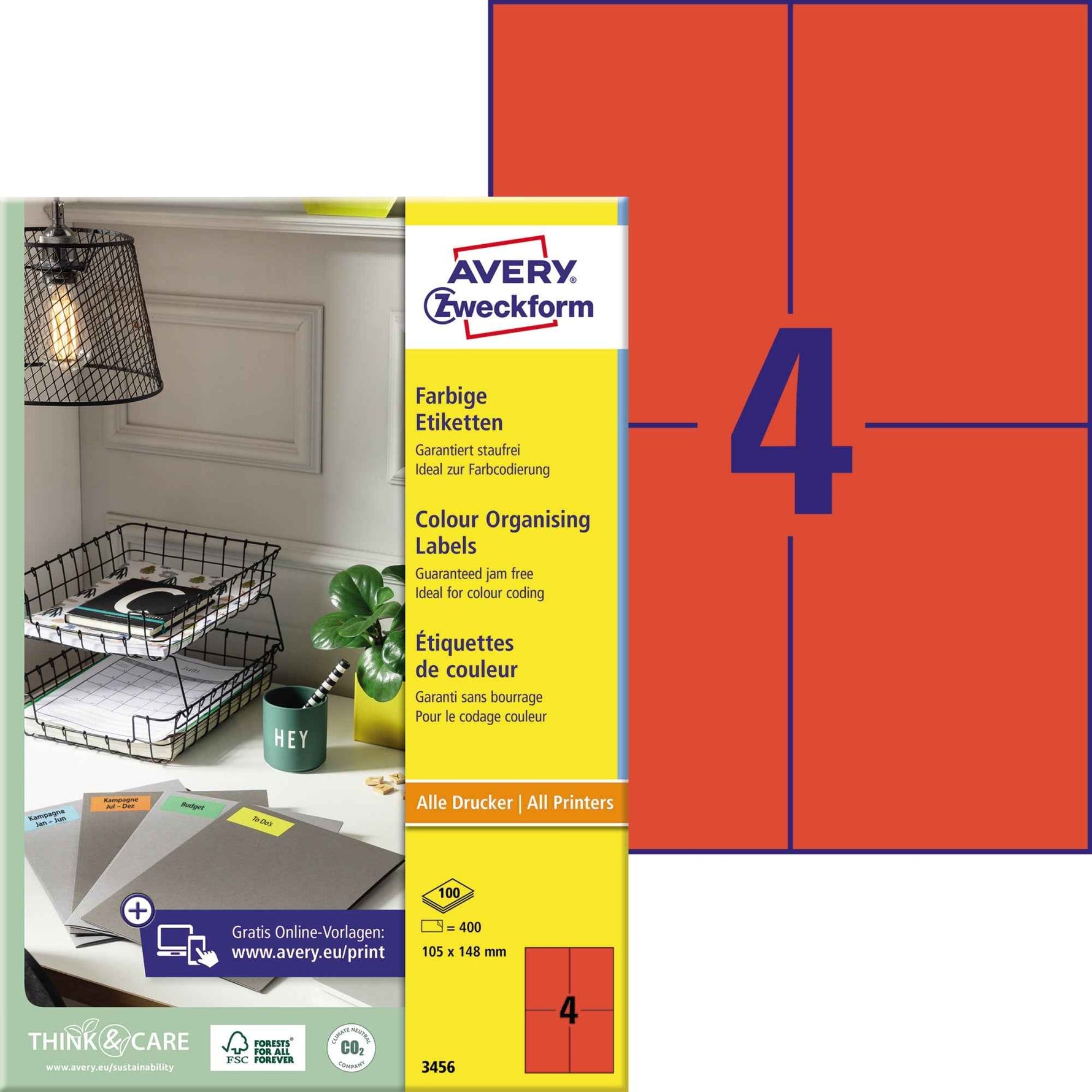 Avery Zweckform Universaletikett 105 x 148 mm (B x H)