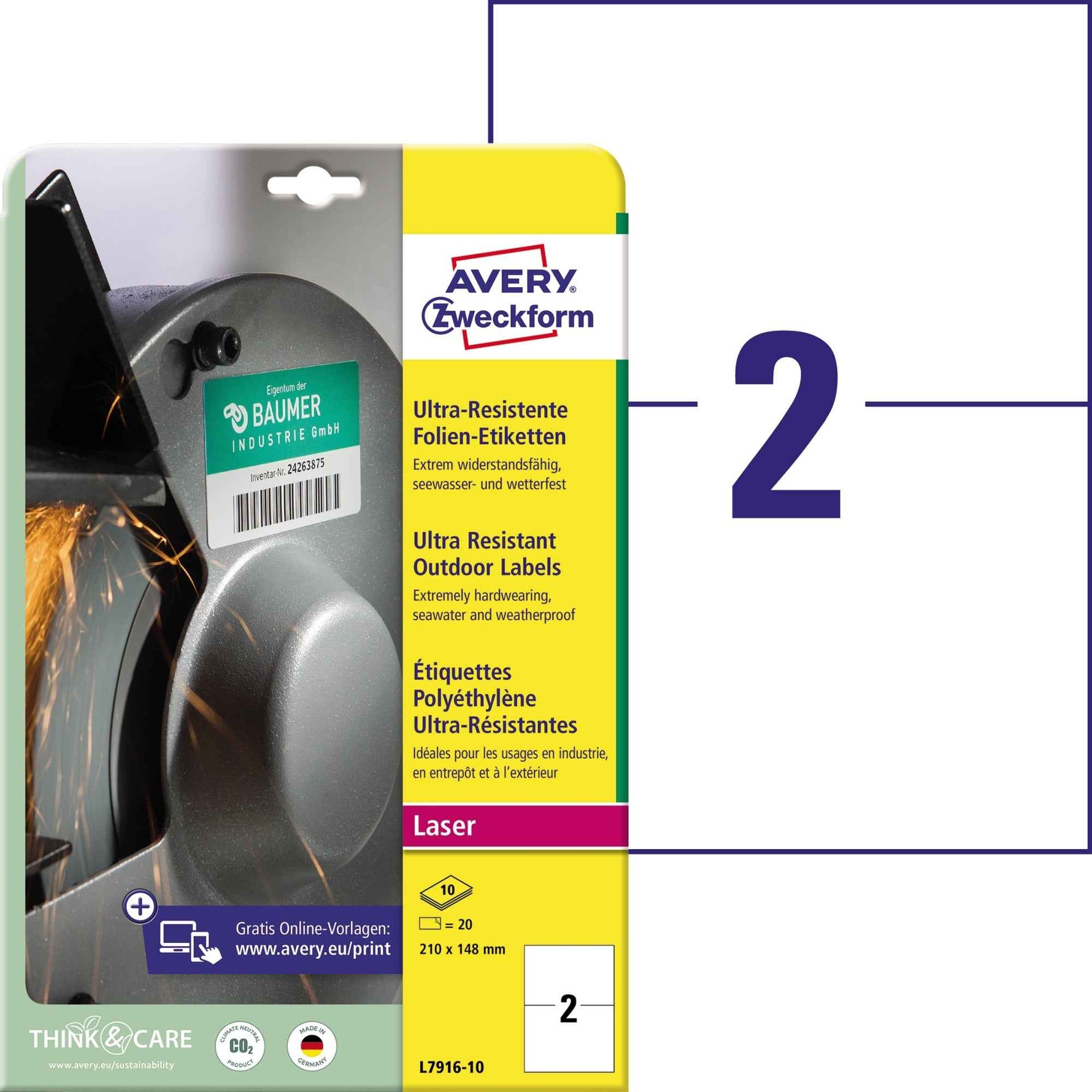 Avery Zweckform Folienetikett 210 x 148 mm (B x H)