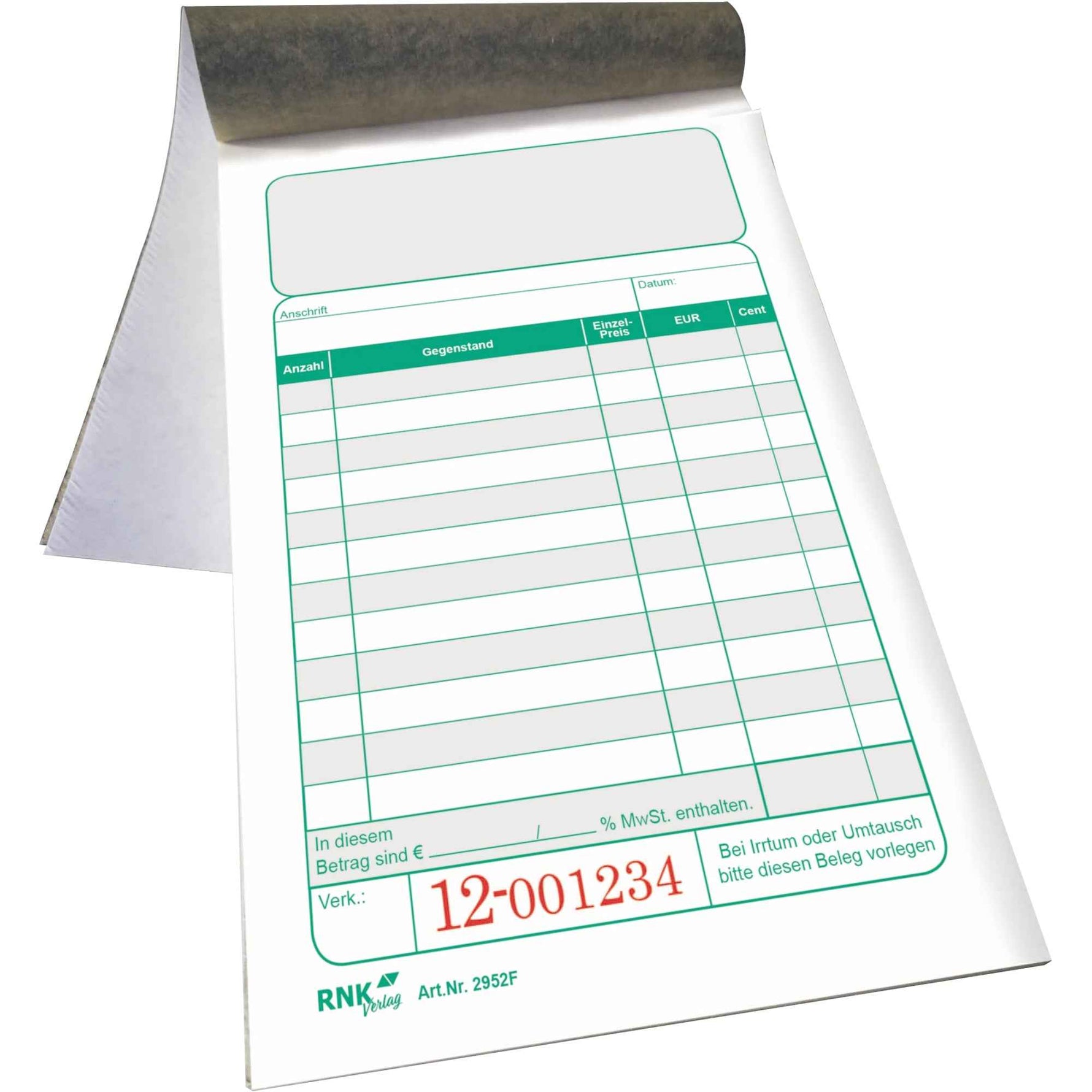 RNK Verlag Kassenblock