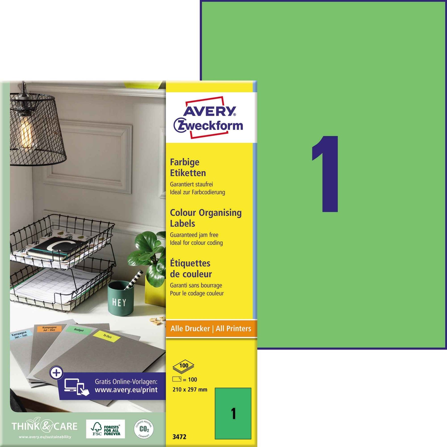 Avery Zweckform Universaletikett 210 x 297 mm (B x H)