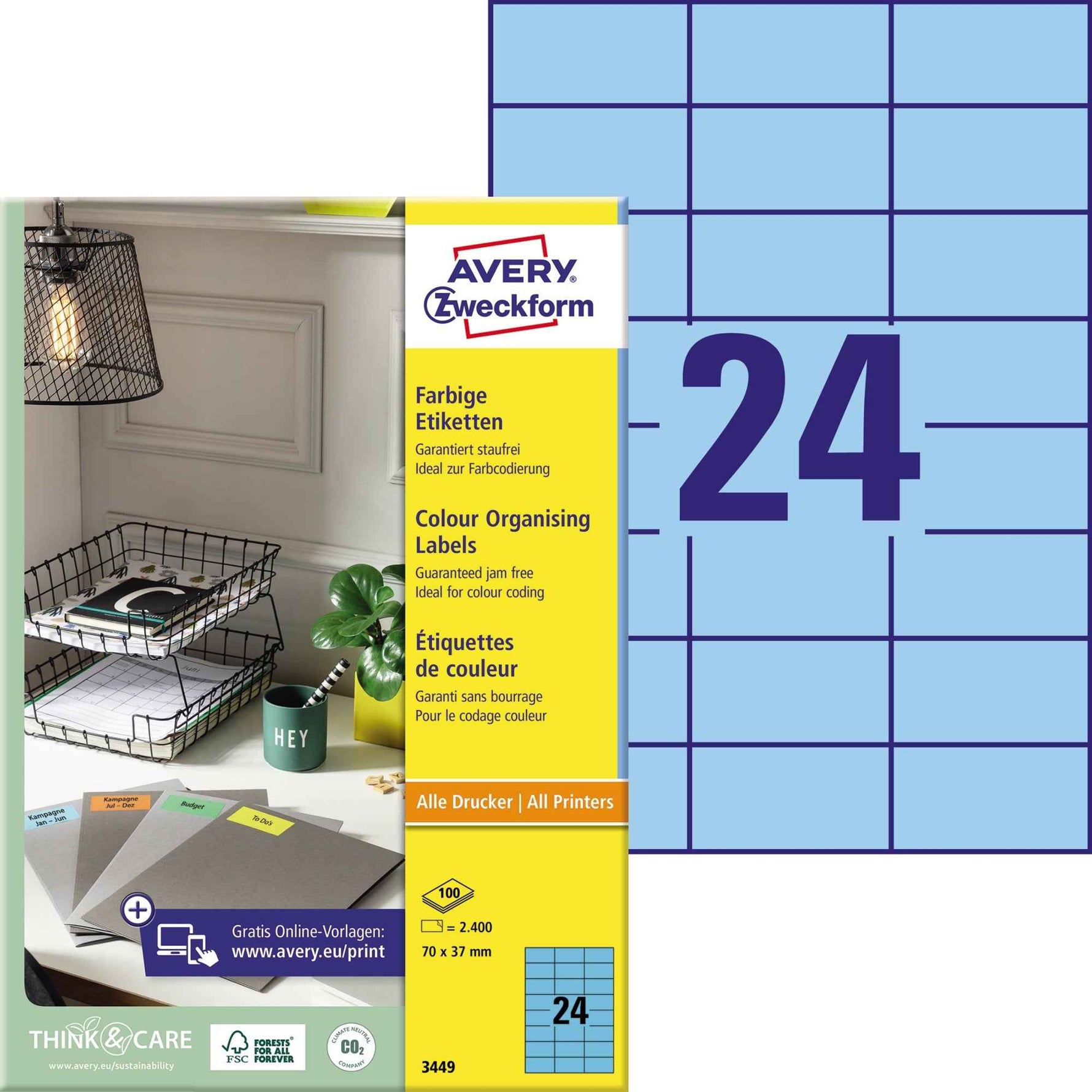 Avery Zweckform Universaletikett 70 x 37 mm (B x H)