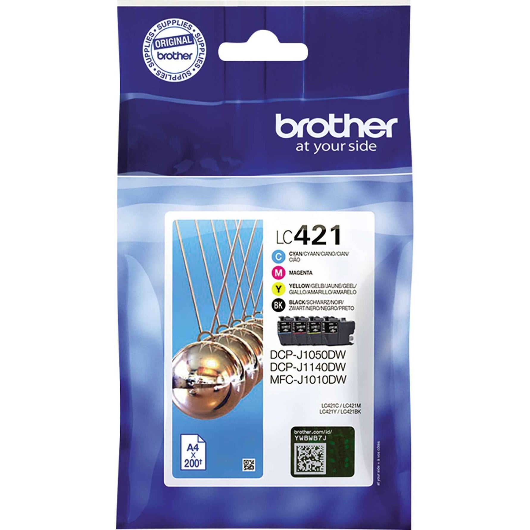 Brother Tintenpatrone LC-421 schwarz, cyan, magenta, gelb