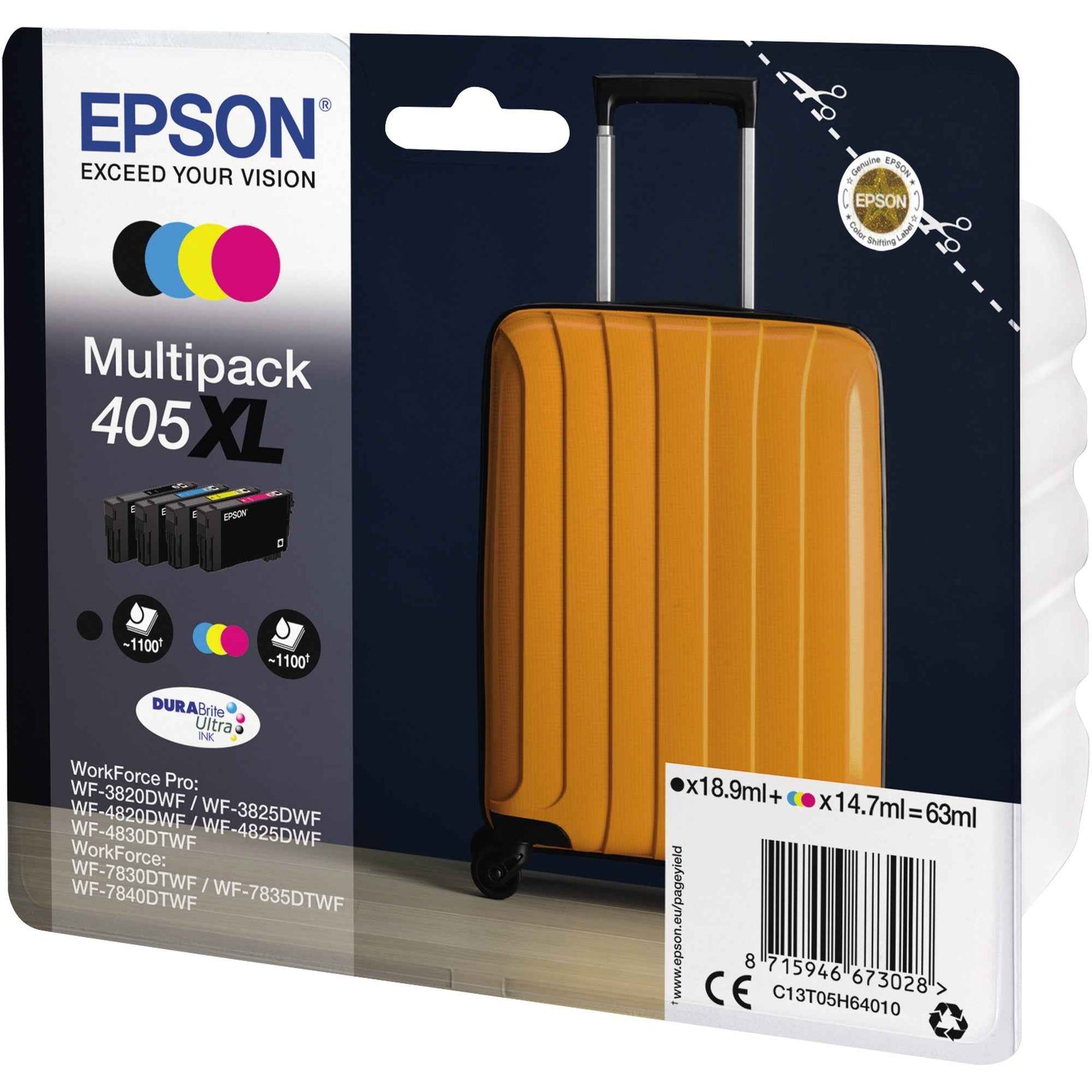 Epson Tintenpatrone 405XL schwarz, cyan, magenta, gelb