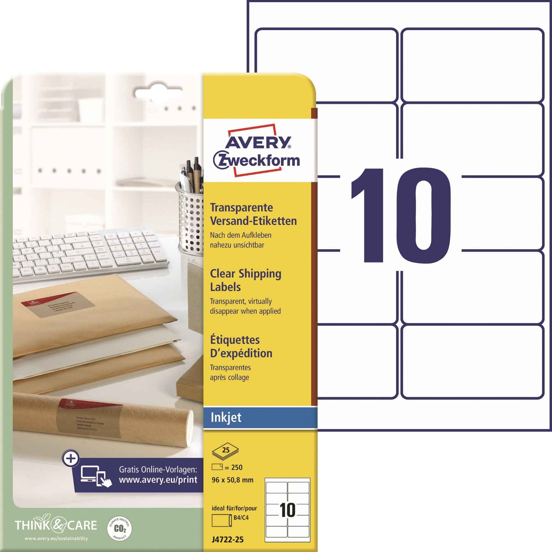 Avery Zweckform Adressetikett QuickPEEL™ 96 x 50,8 mm (B x H)