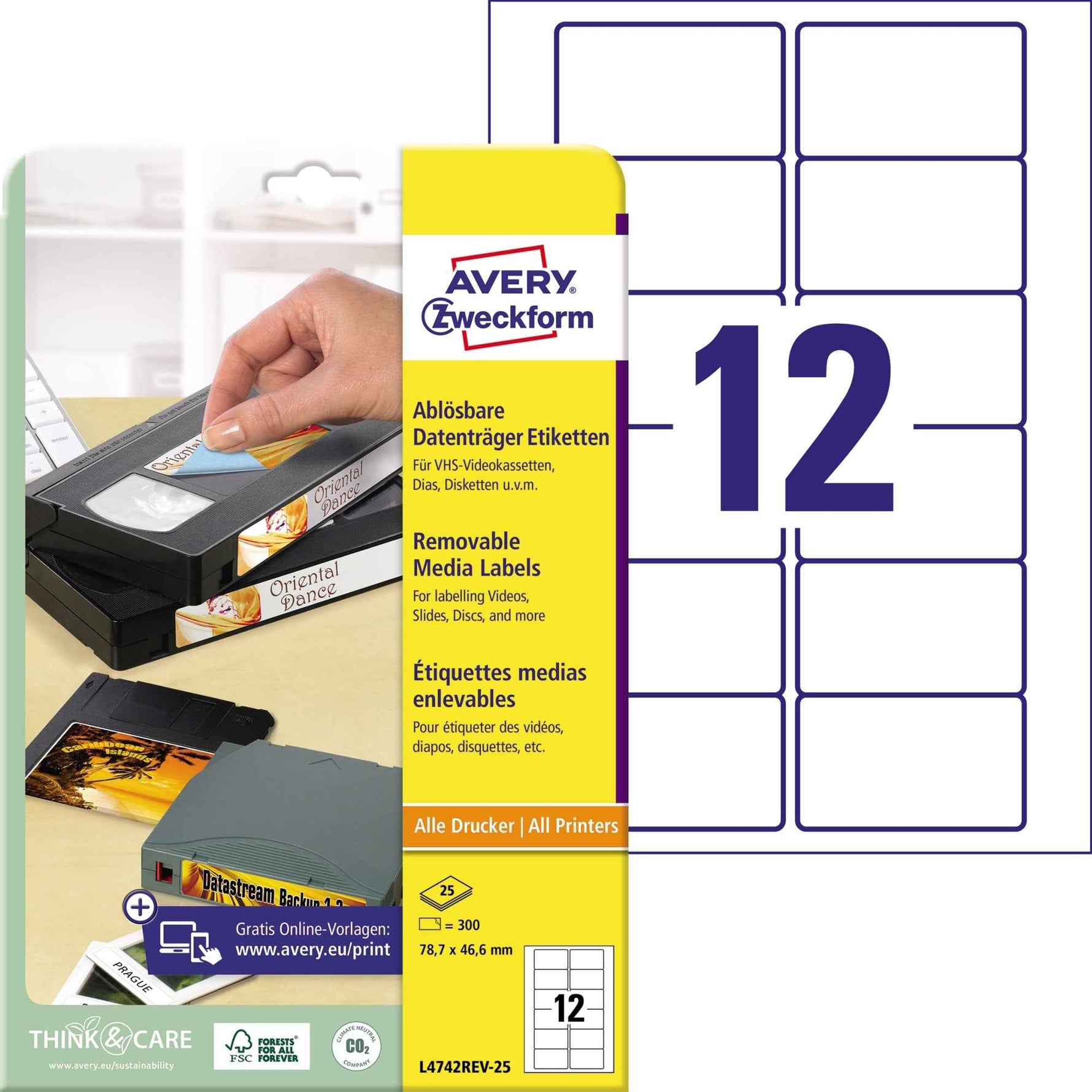 Avery Zweckform Videoetikett 78,7 x 46,6 mm (B x H)