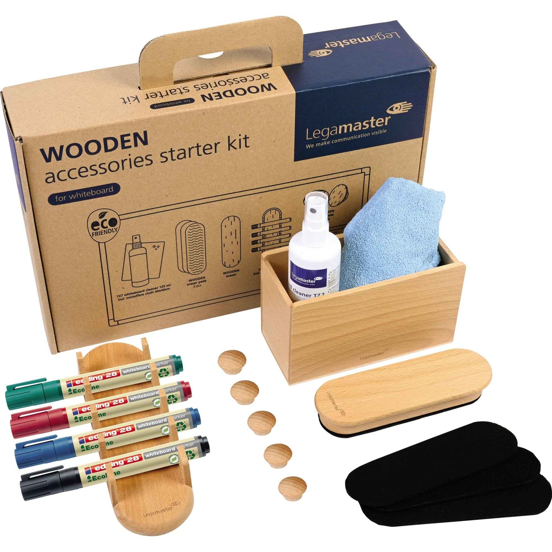 Legamaster Starterset Whiteboard WOODEN