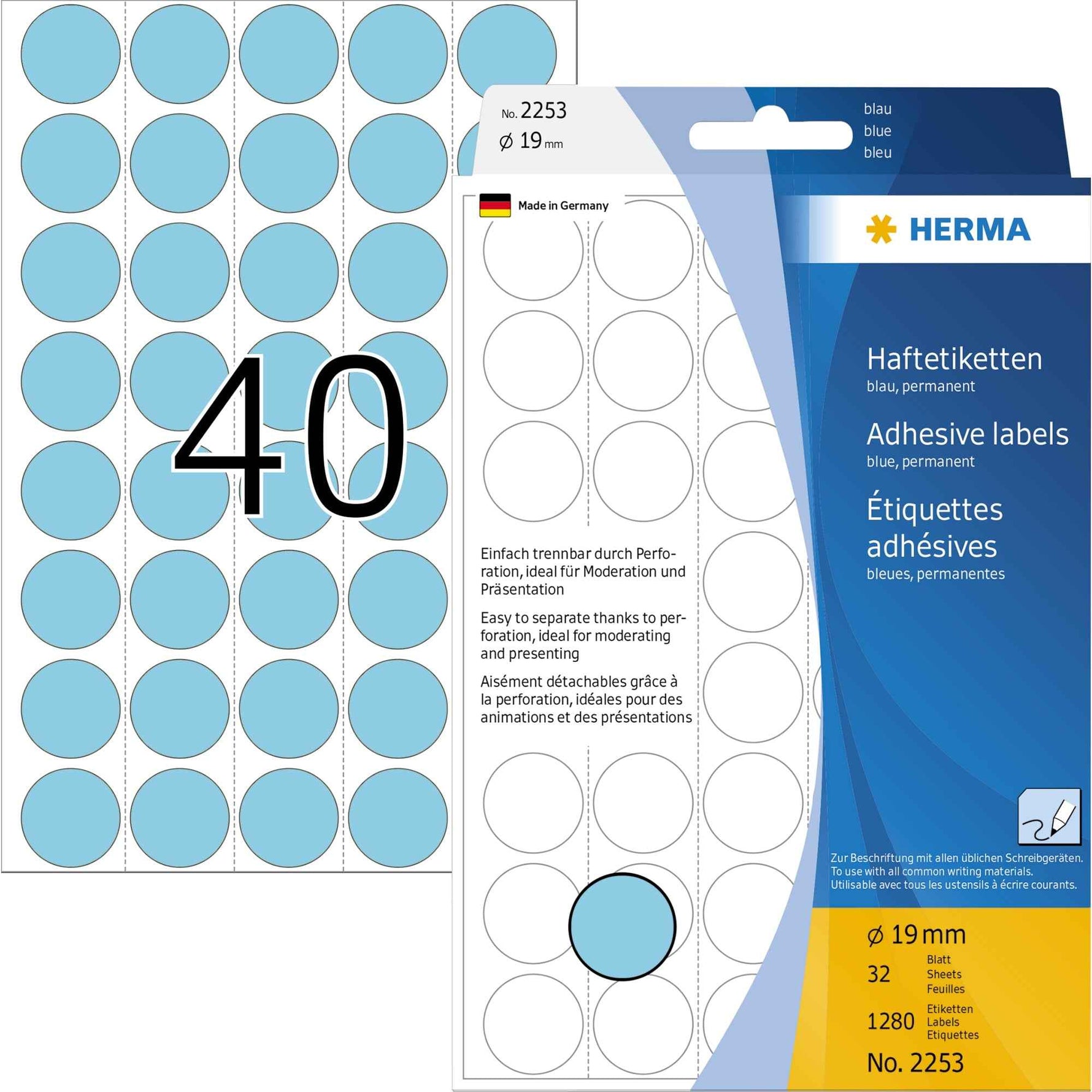 HERMA Markierungspunkt 19 mm 1.280 Etik./Pack.