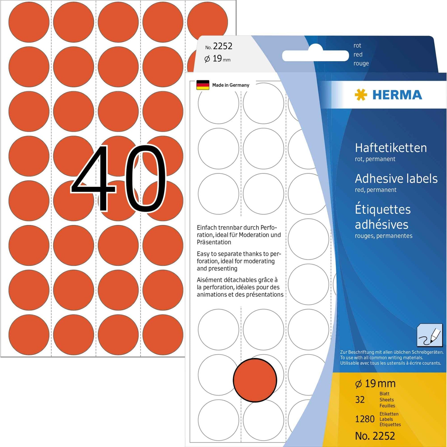 HERMA Markierungspunkt 19 mm 1.280 Etik./Pack.